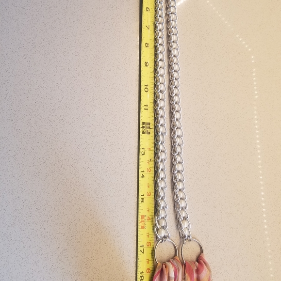 Womans Scarf Belt, Silver Encased Pearls with Scarf Ties - Picture 3 of 3